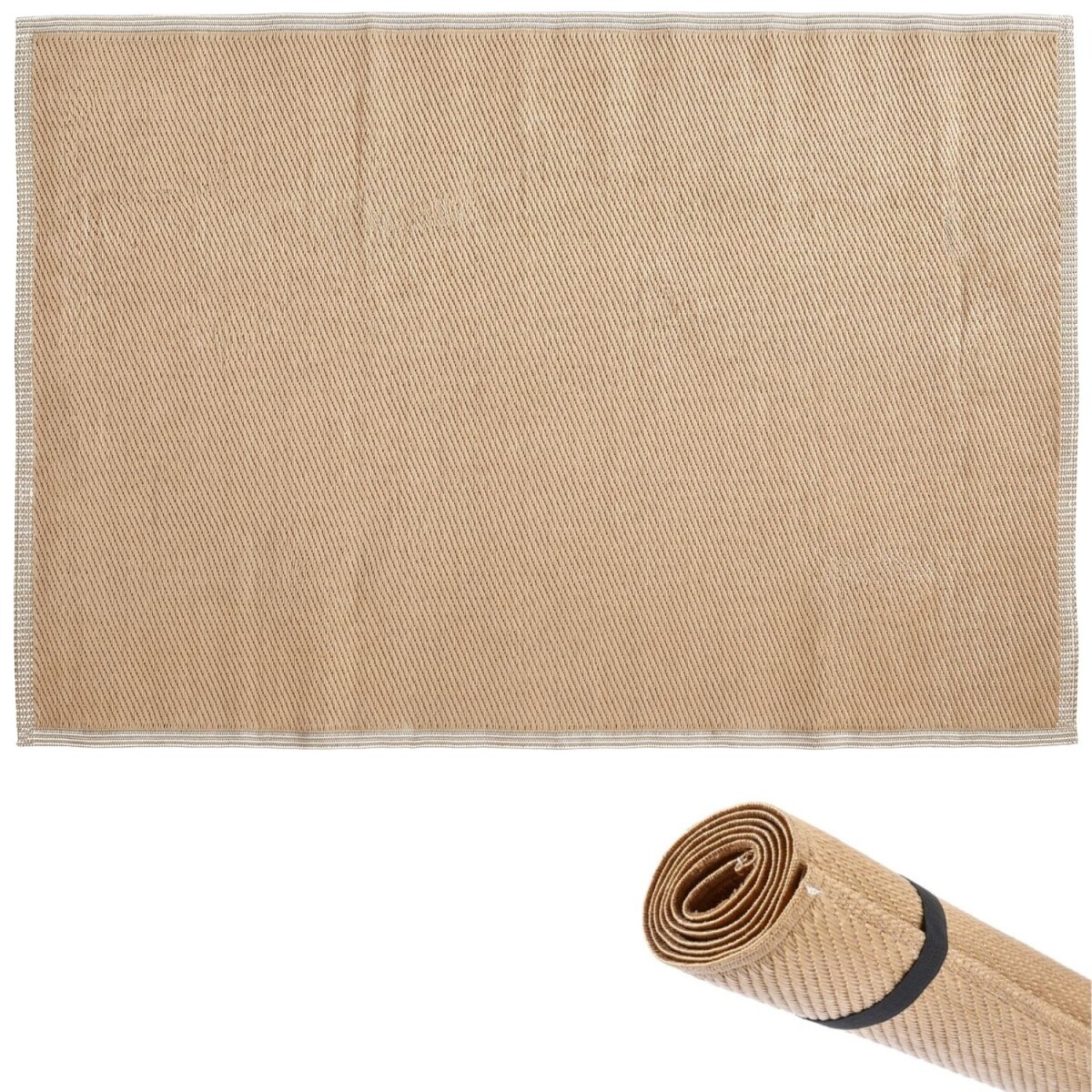Outdoor-Teppich 90 x 150 cm Braun | Jute-Optik