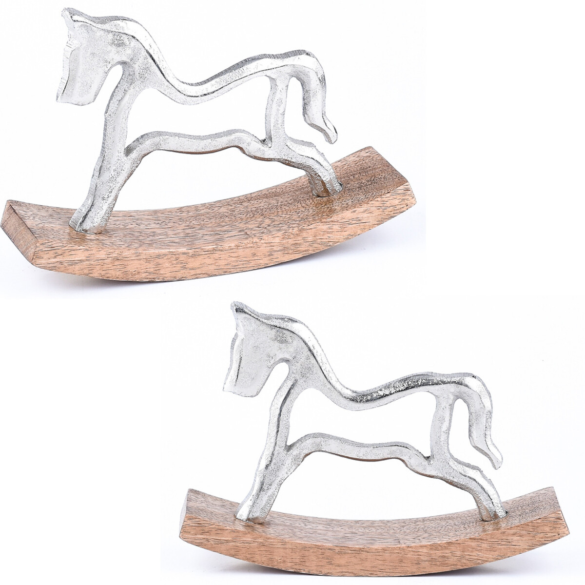 Set of 2 Decorative Display Stands, Silv box