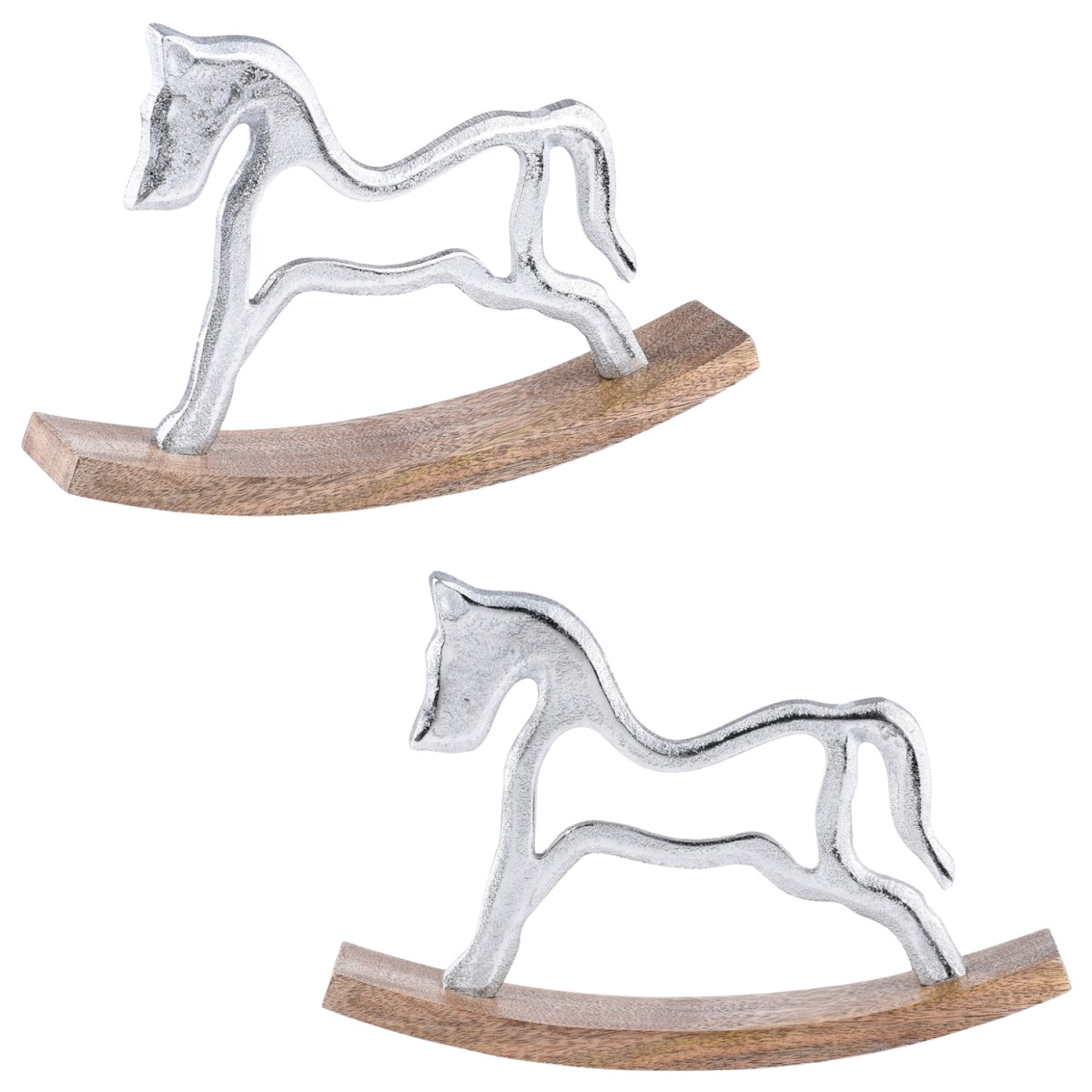 Set of 2 Decorative Display Stands, Silv box
