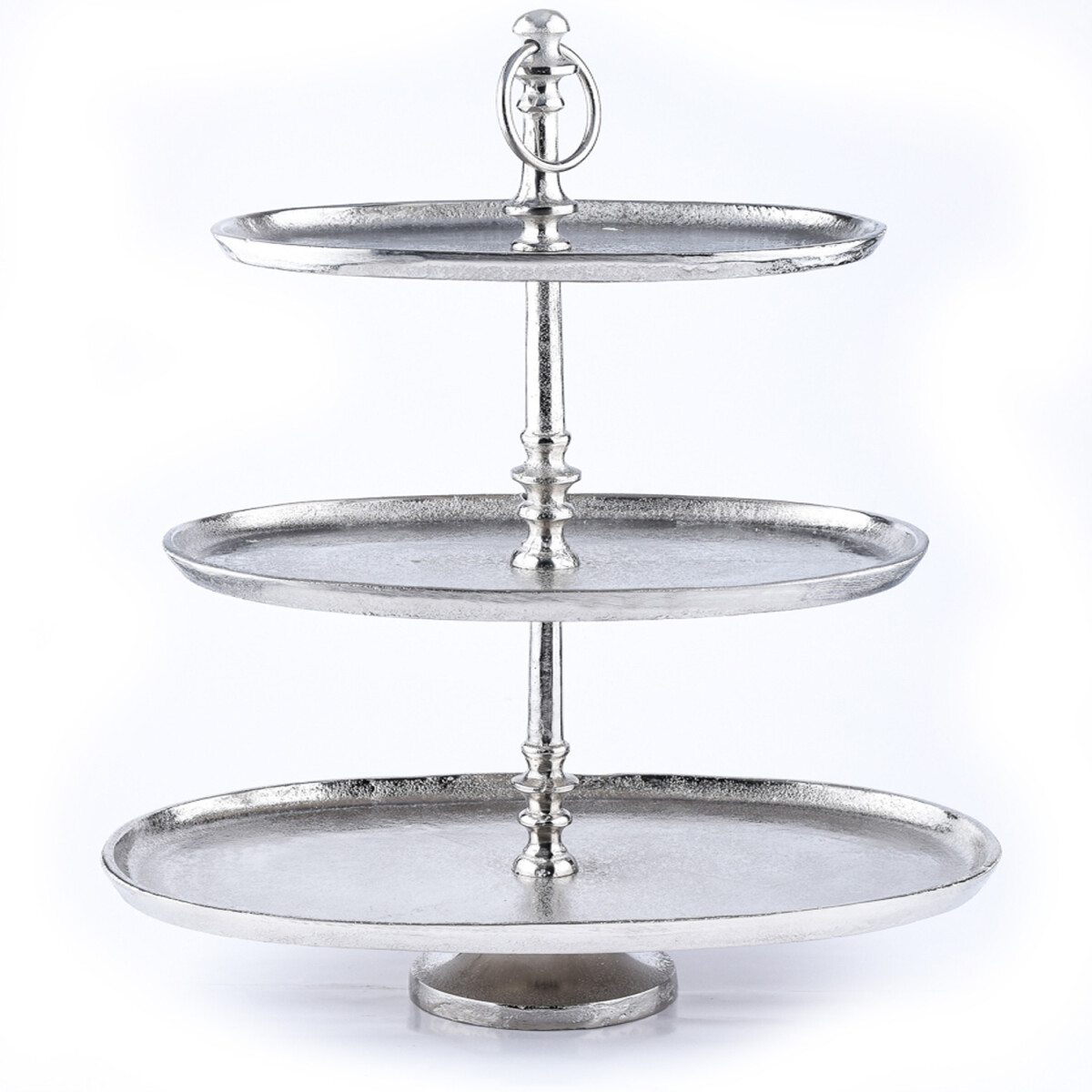 Annika Silver-Colored Oval Aluminum Etag box