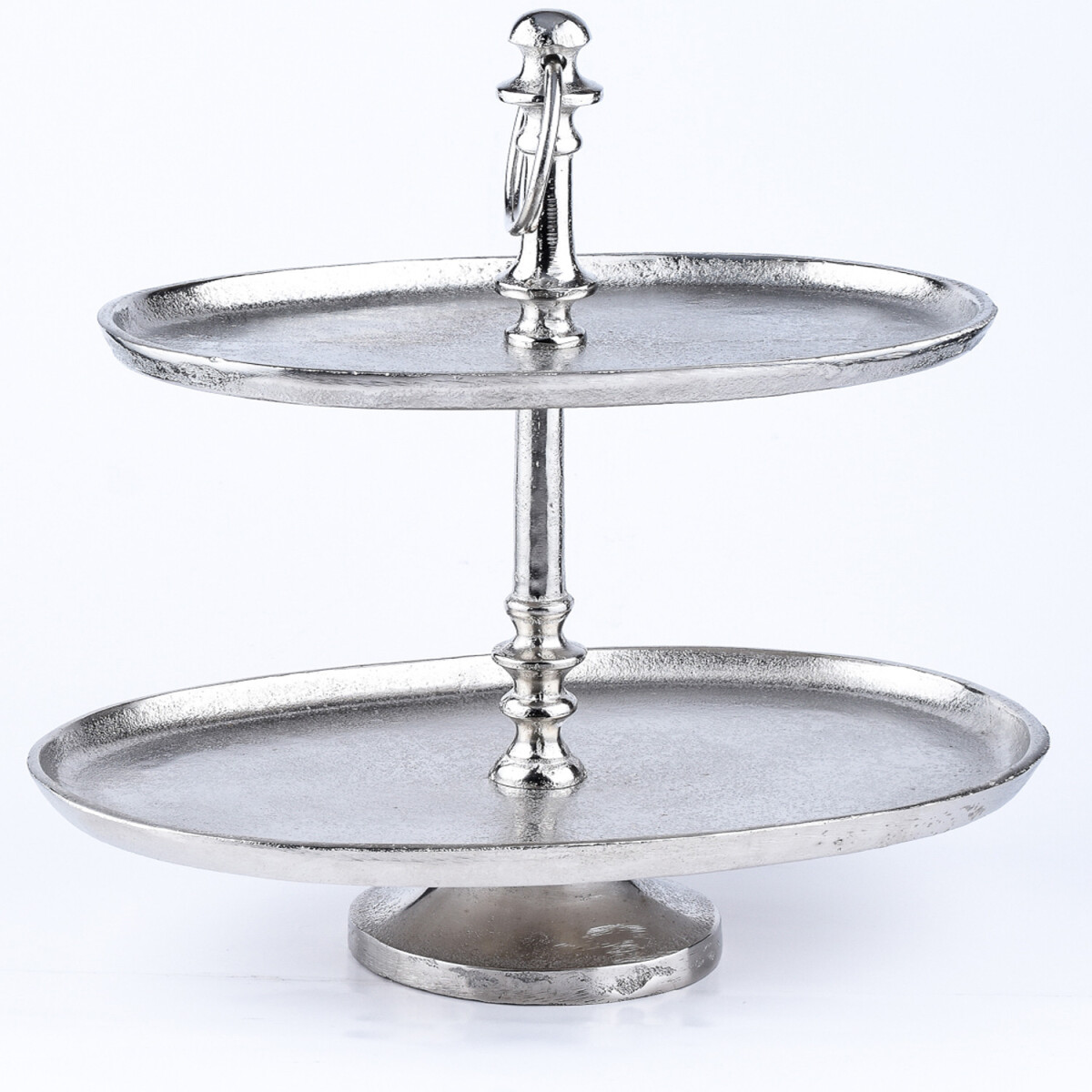 Annika Silver-Colored Oval Aluminum Etag box
