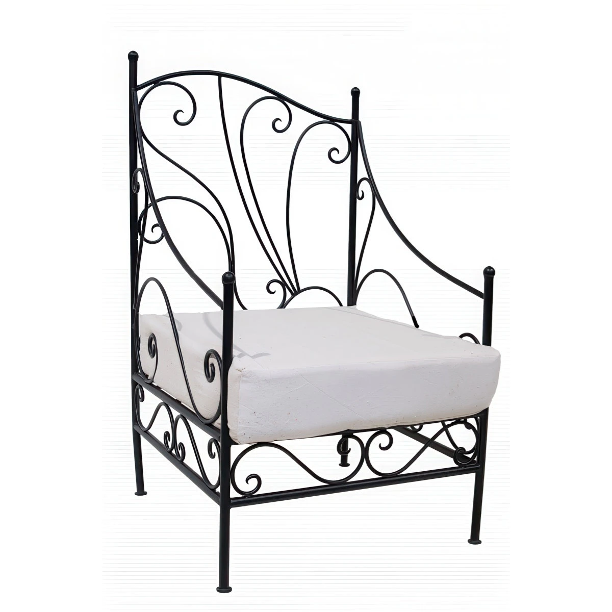 Murcia Mediterranean Iron Armchair, Garden Armchair, W 60 cm