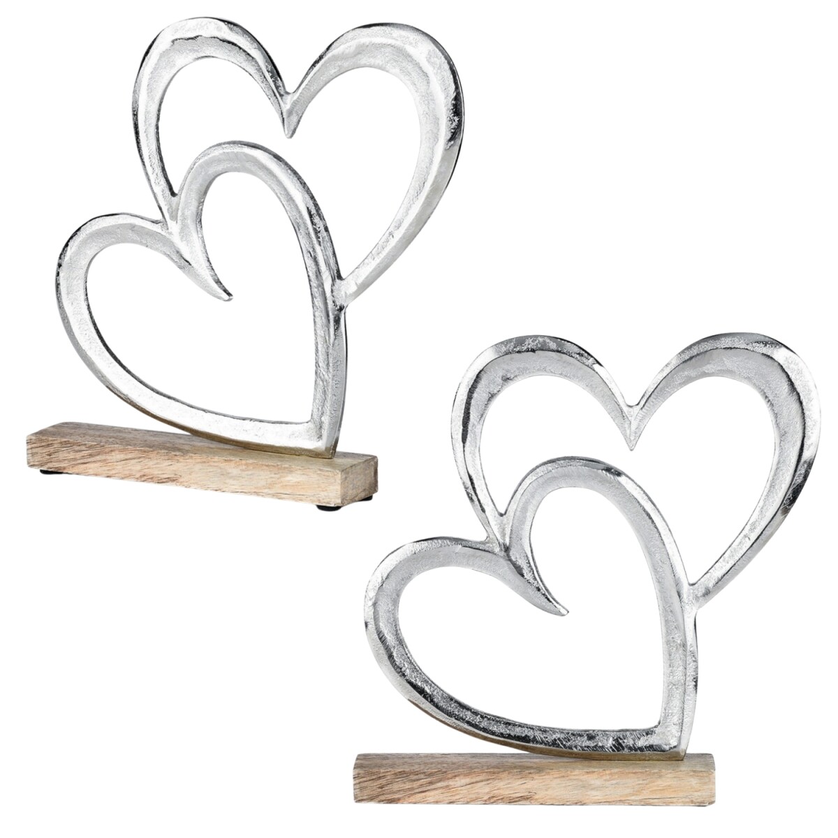 Set of 2 Heart-Shaped Decorative Stands, box