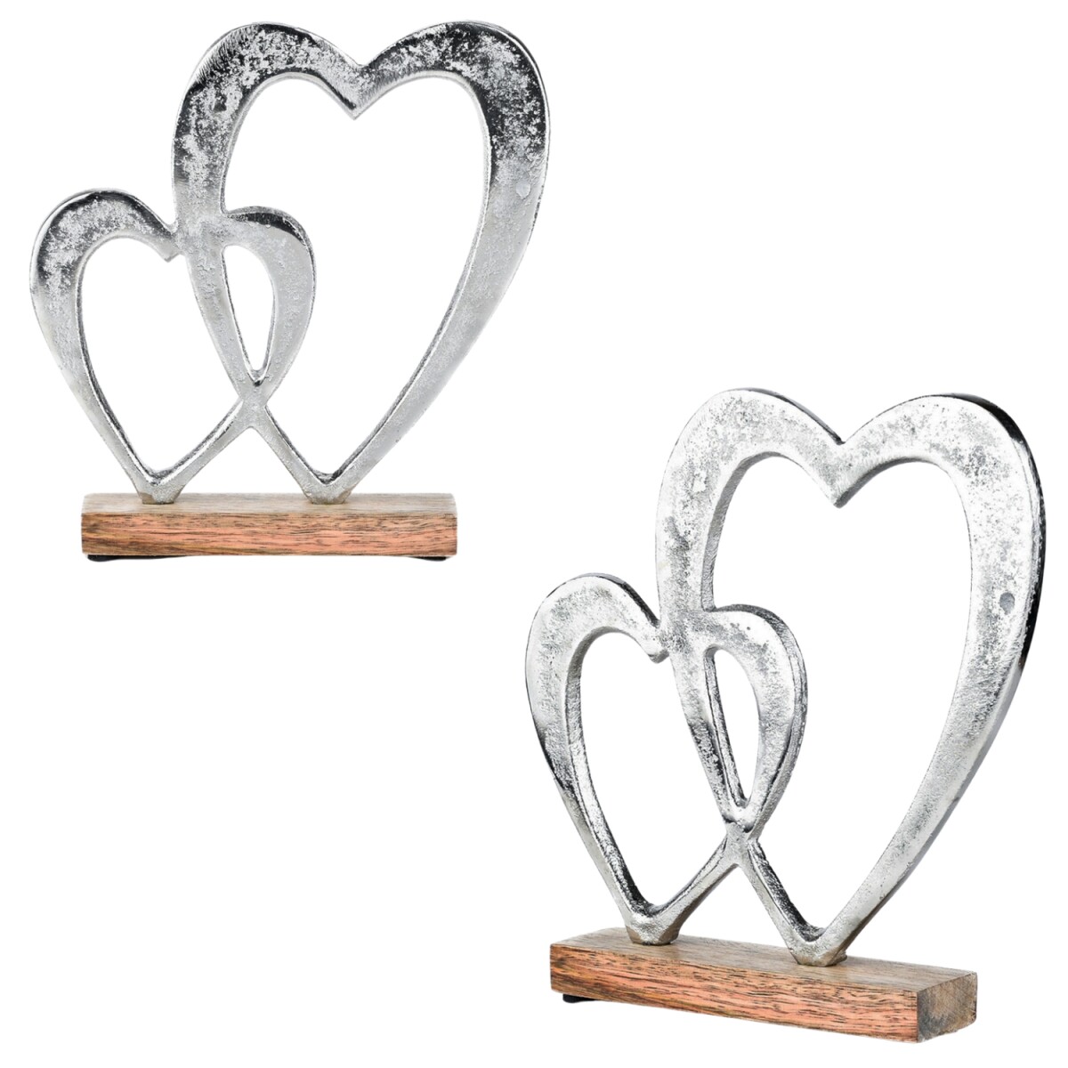 Set of 2 Heart-Shaped Decorative Stands, box