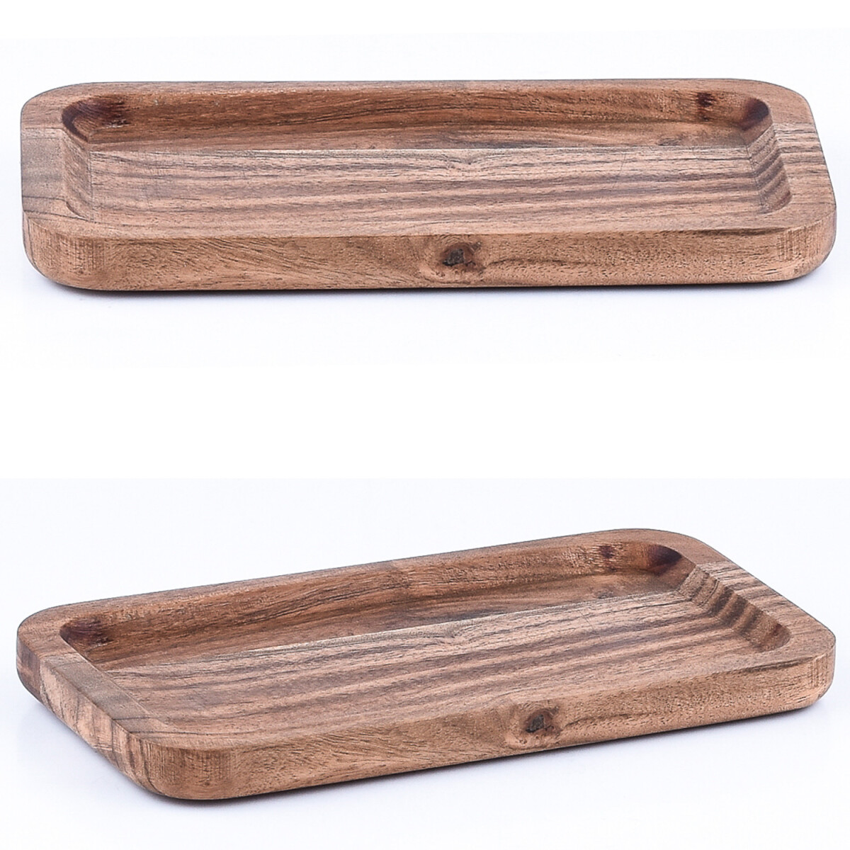Set of 2 Acacia Wood Serving Trays, Anea, 21x6 cm