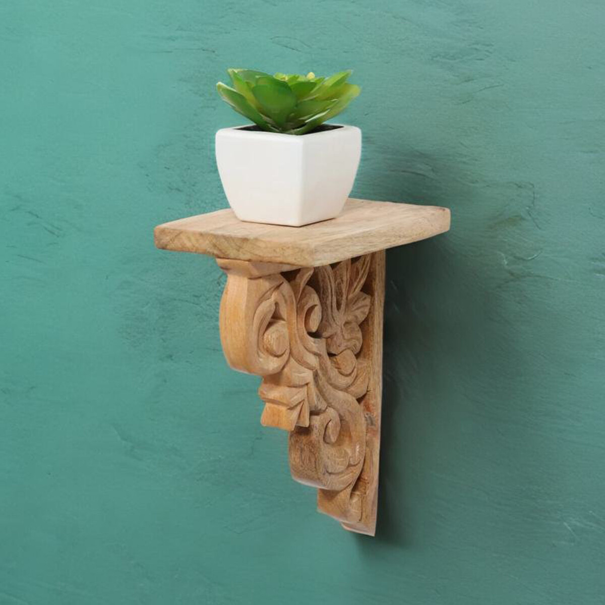 Wall Shelf Made of Solid Araba Wood