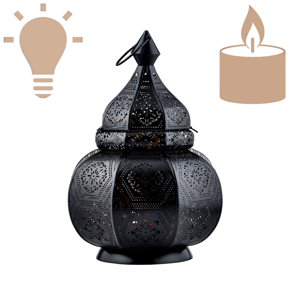 Oriental Lantern Lamp, Mahana Black Beds box