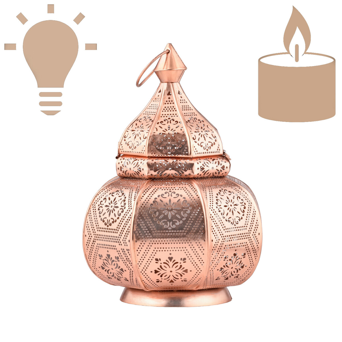 Oriental Lantern Lamp, Mahana Copper Bed box