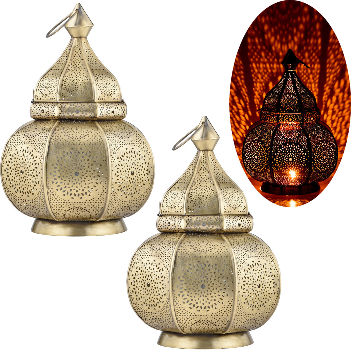 Set of 2 Oriental Lantern Table Lamps, L box