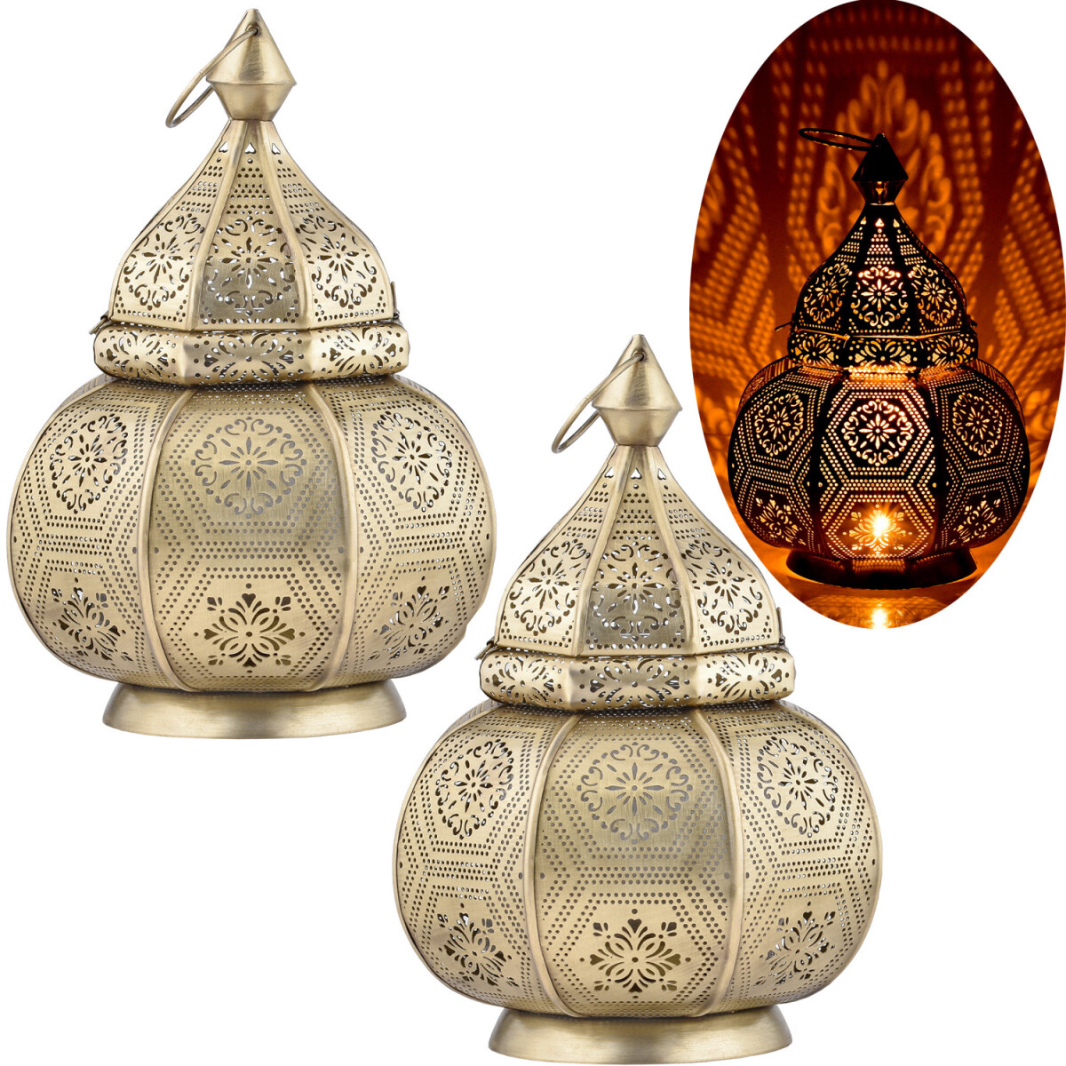 Set of 2 Oriental Lantern Lamps, Mahana  box
