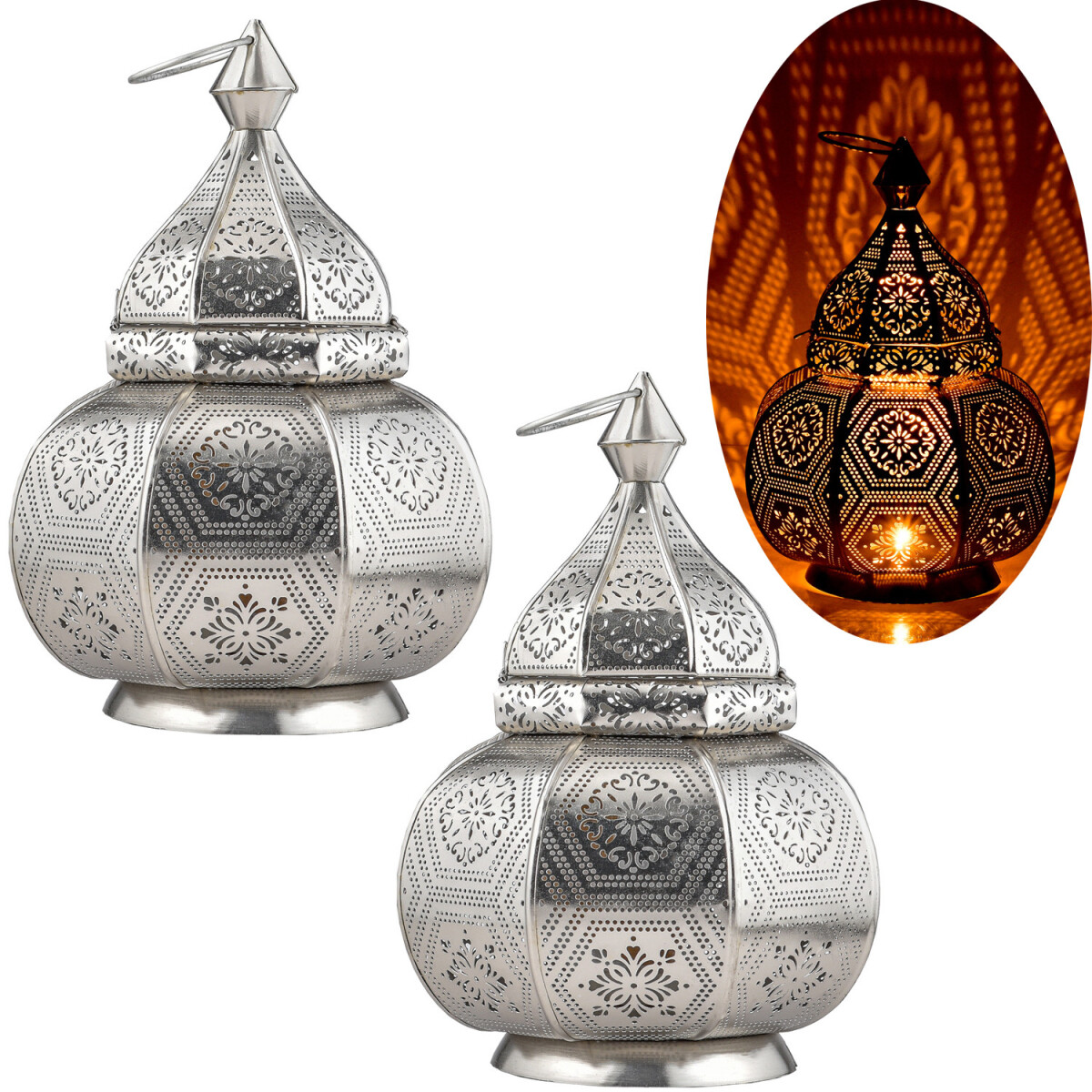 Set of 2 Oriental Lantern Lamps, Mahana  box