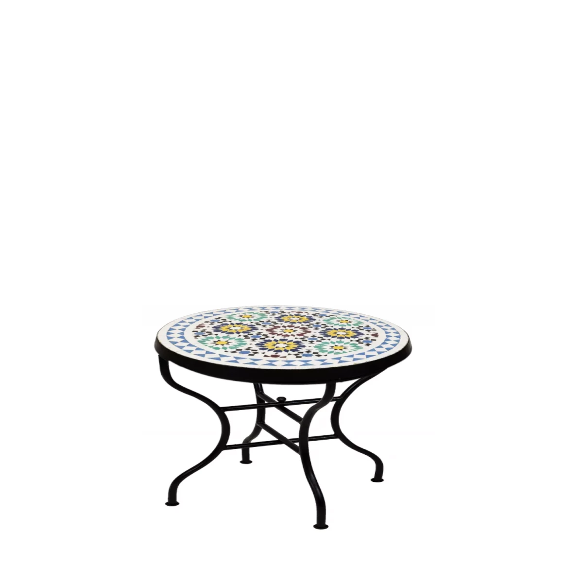 Albaicin Multicolored Moroccan Mosaic Table, 60 cm diameter,