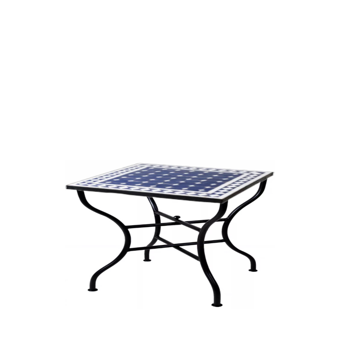 Moroccan Mosaic Table, Marrakech Blue and White, 50x50 cm, 4