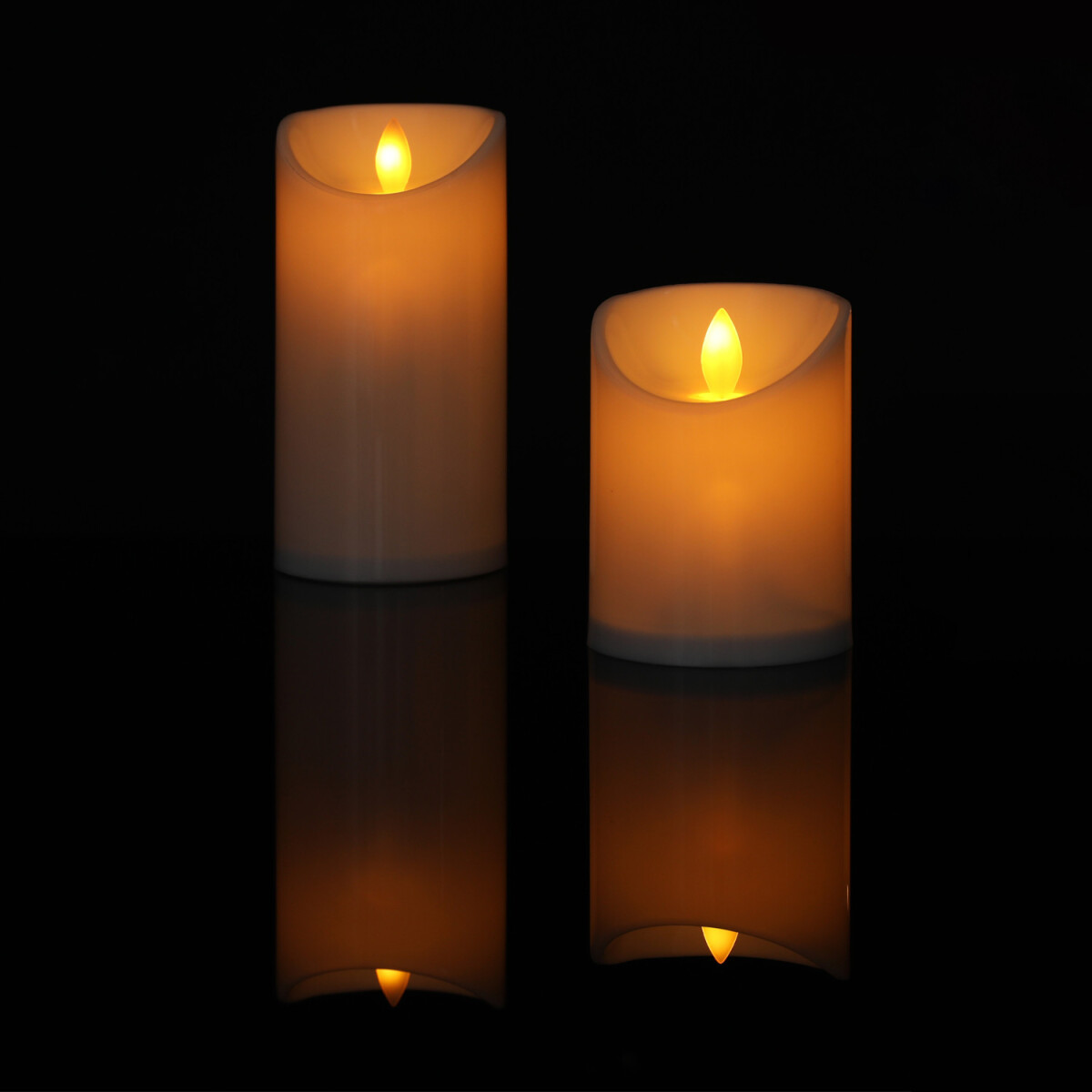 Set of 2 Vintage Real Wax LED Candles box