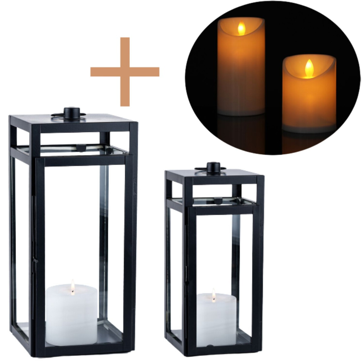 Set of 2 LED Scandinavian-style balcony  box