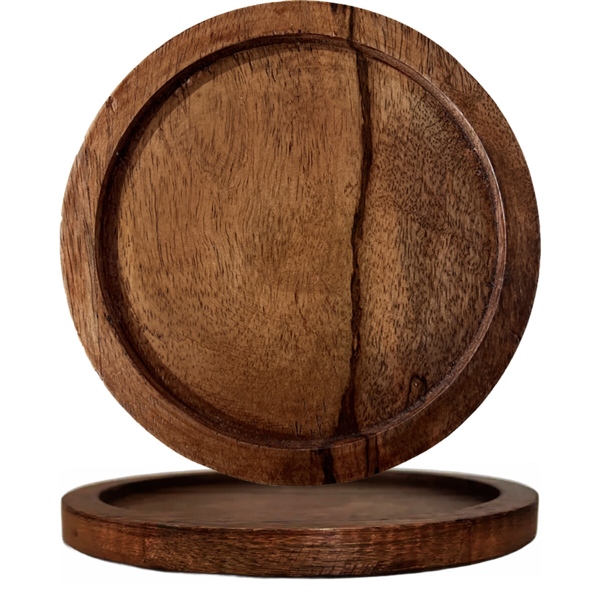 Vintage Wooden Flower Pot Coaster Tray & box