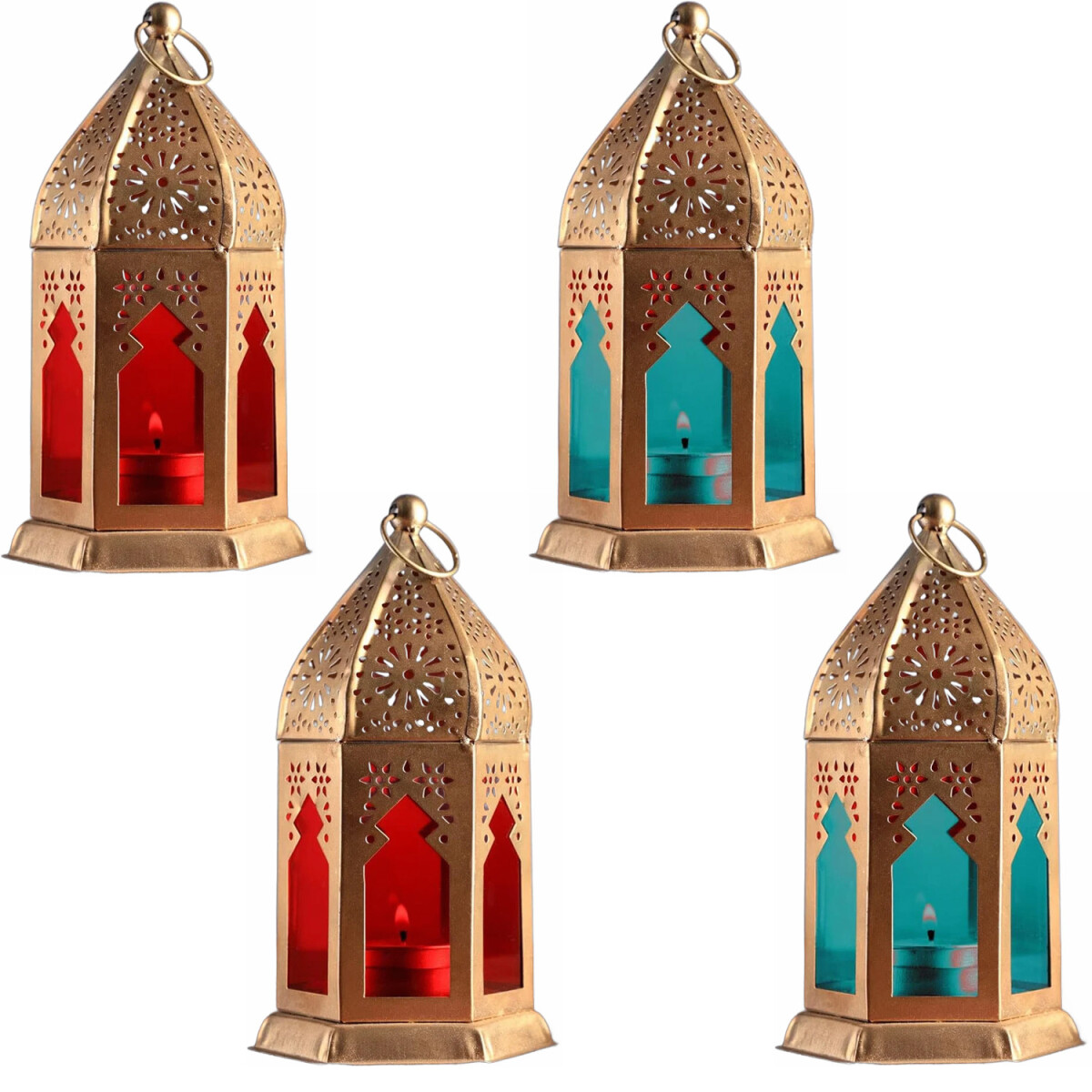 Set of 4 Oriental Lantern Decorations by box