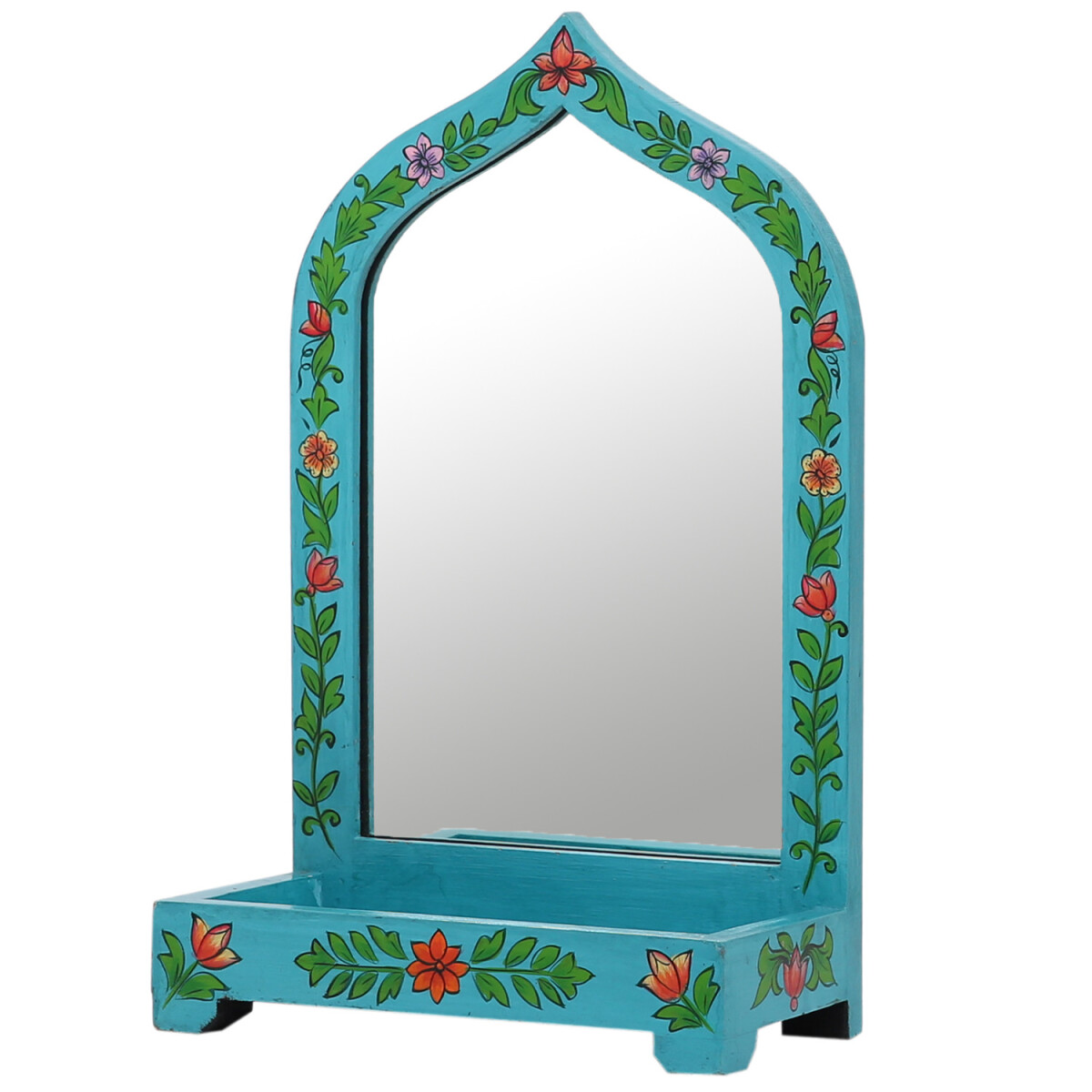 Oriental Decorative Makeup Mirror, Woode box