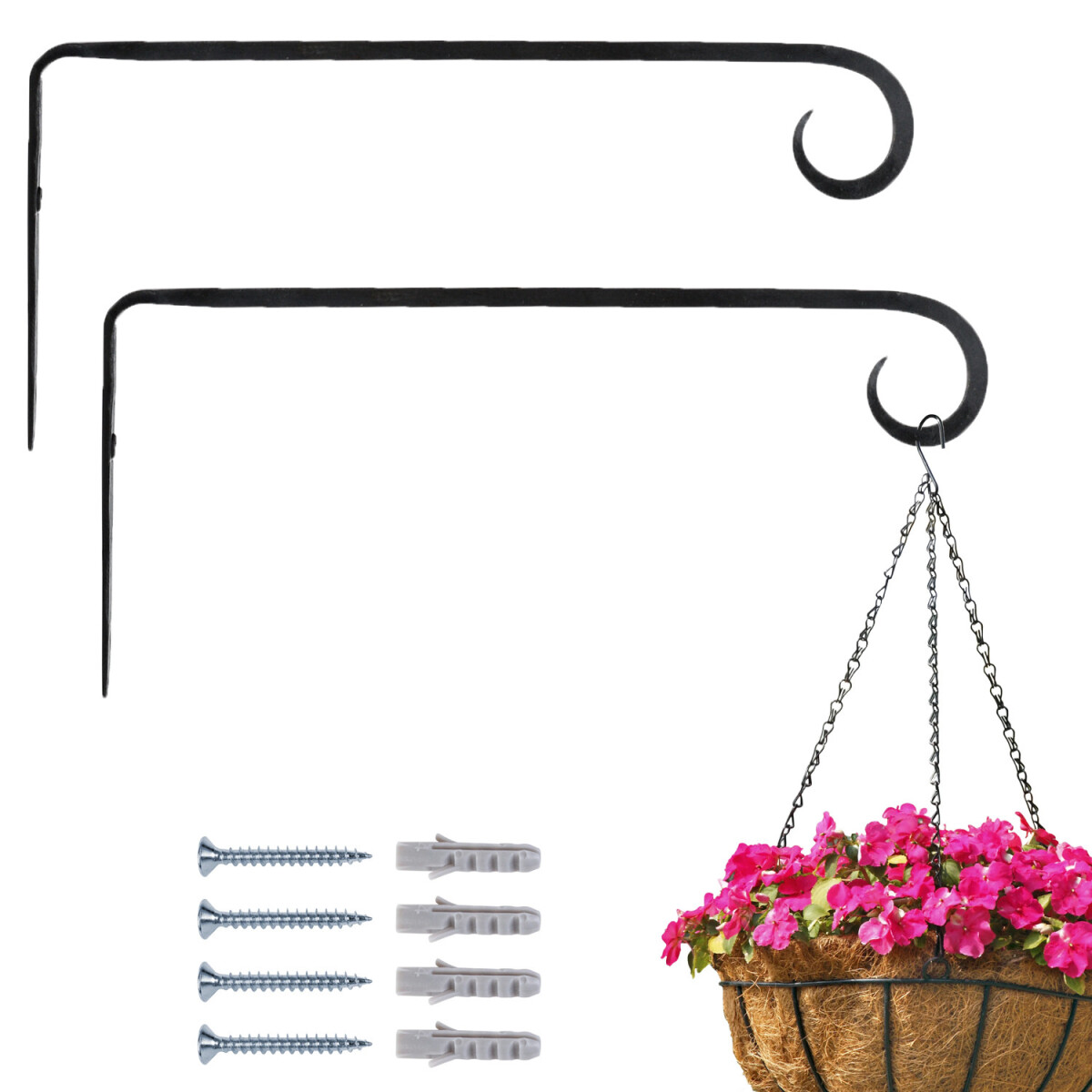Set of 2 wall hooks for hanging flower b box