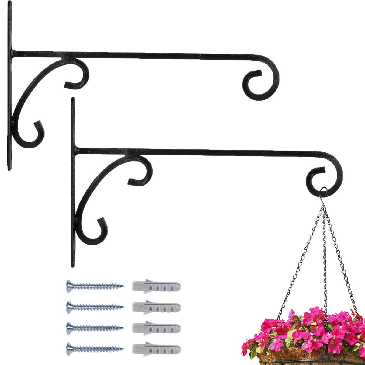 Set of 2 wall hooks for hanging flower b box