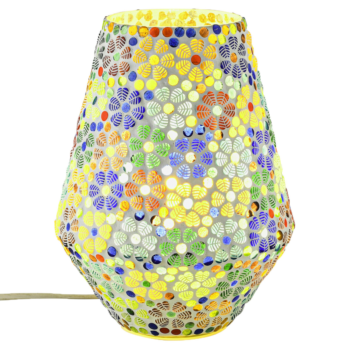 Boho Decorative Table Lamp, Glass Mosaic box