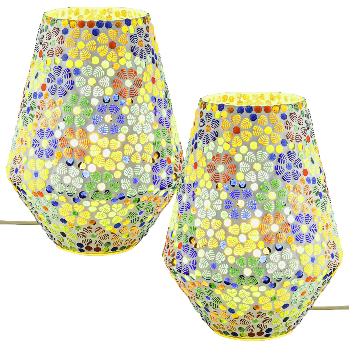 Set of 2 Boho Decorative Table Lamps, Gl box