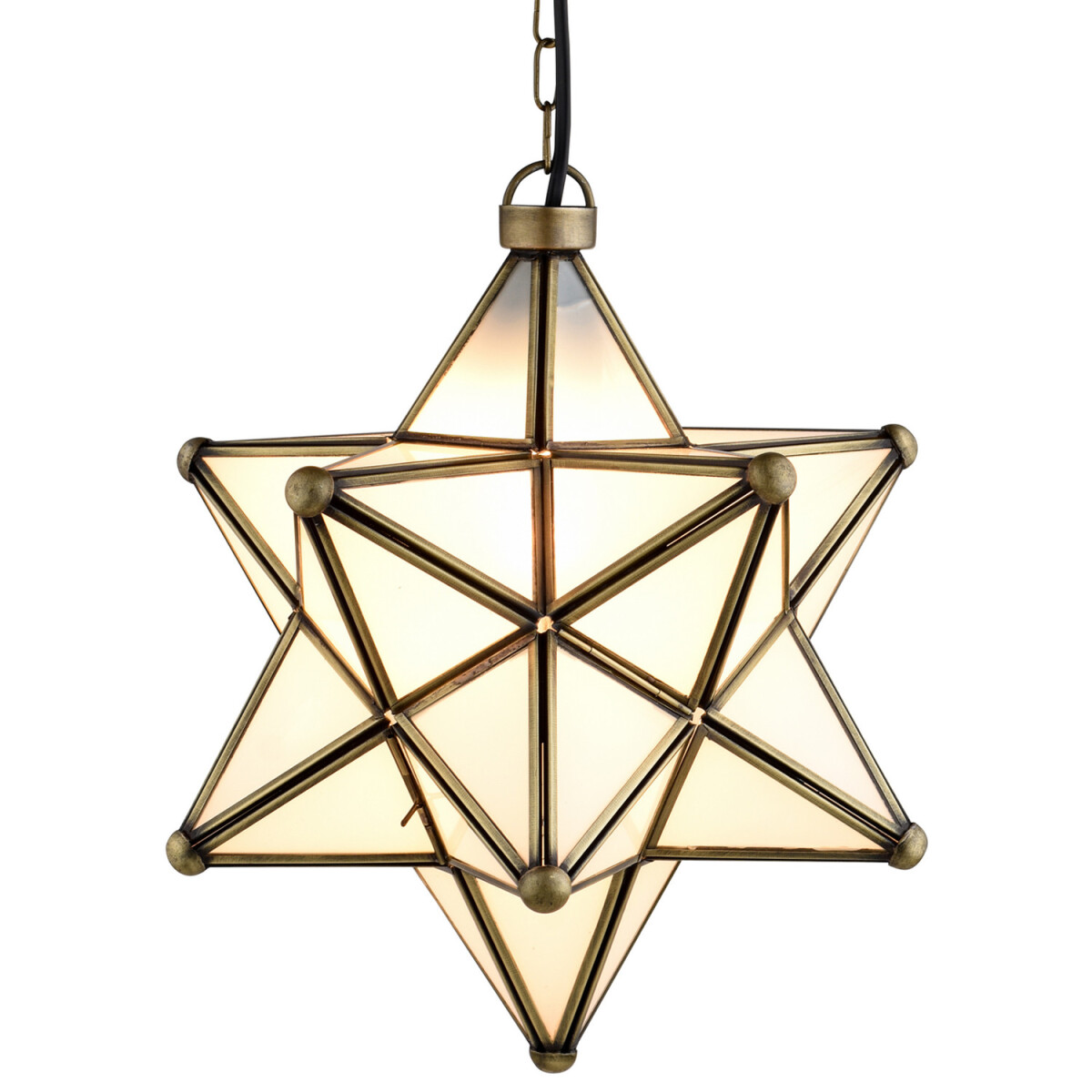 Bghina White Glass Star Pendant Light, 35 cm | Vintage...
