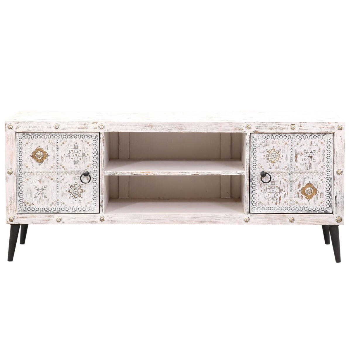 Boho TV Cabinet Bench Lowboard Vaqui Whi box