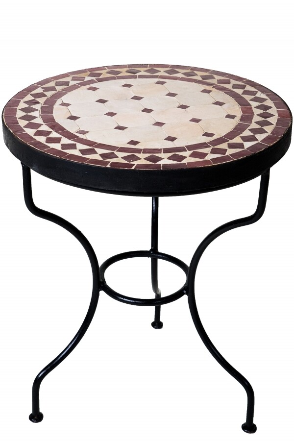 Marrakech Beige Bordeaux Mosaic Table |  box