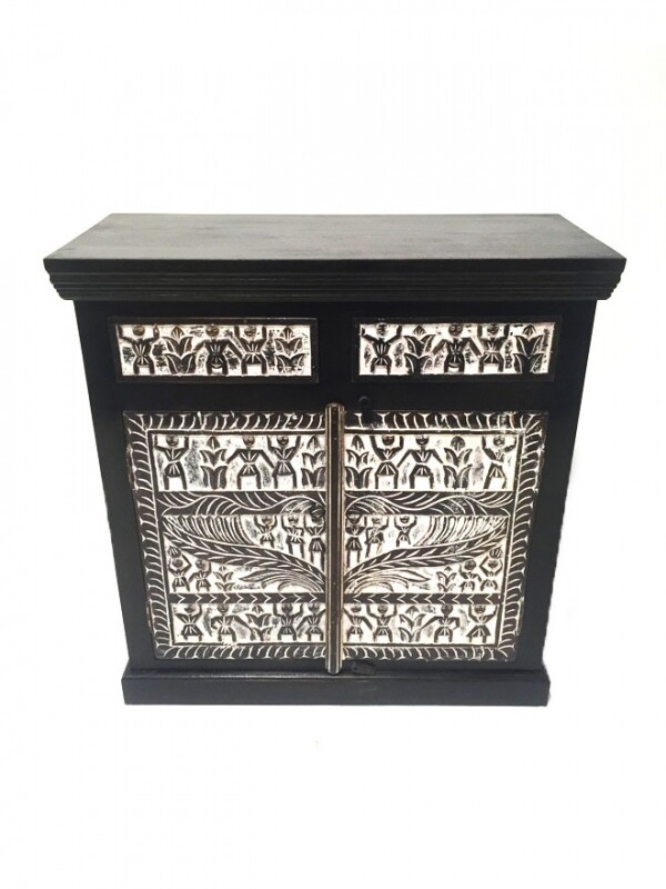 African Carved Chest of Drawers Simba -  box