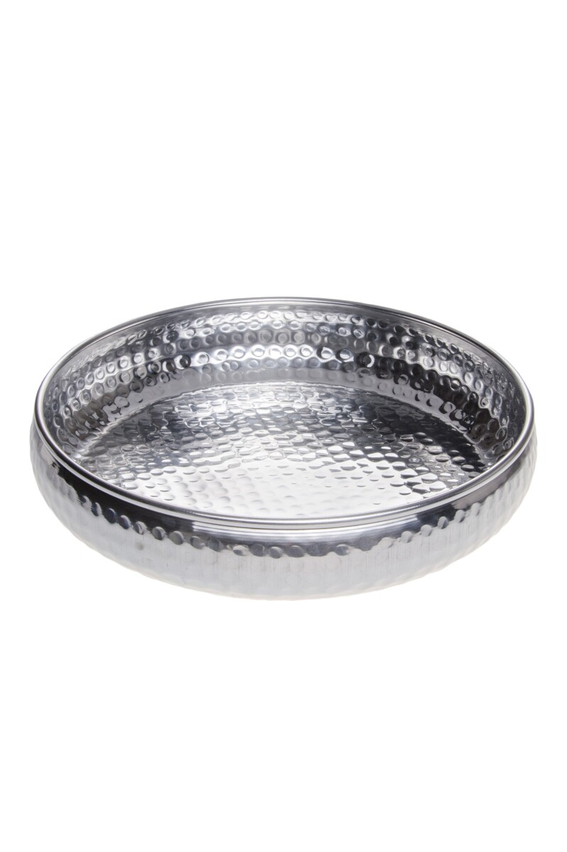 Fidan 34 cm Silver Metal Oriental Serving Tray