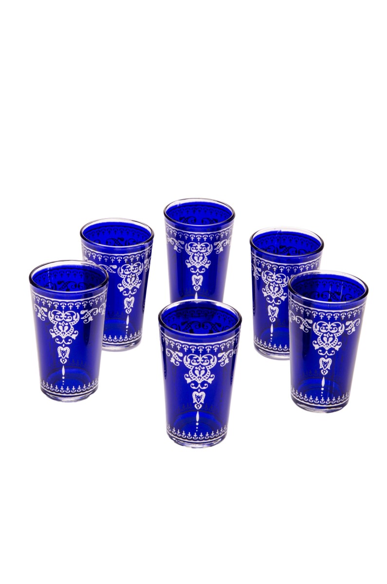 6x Orient Tea Glasses, Andalous Blue - Set of 6