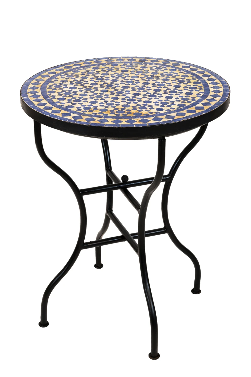 Moroccan Mosaic Table Albaicin Beige-Blue Ø60...