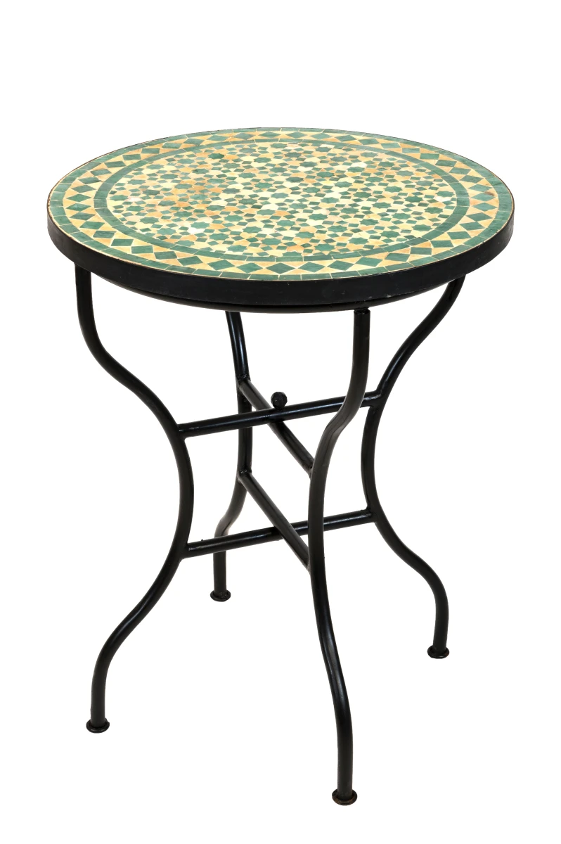 Moroccan Mosaic Table, Albaicin Beige-Green,...