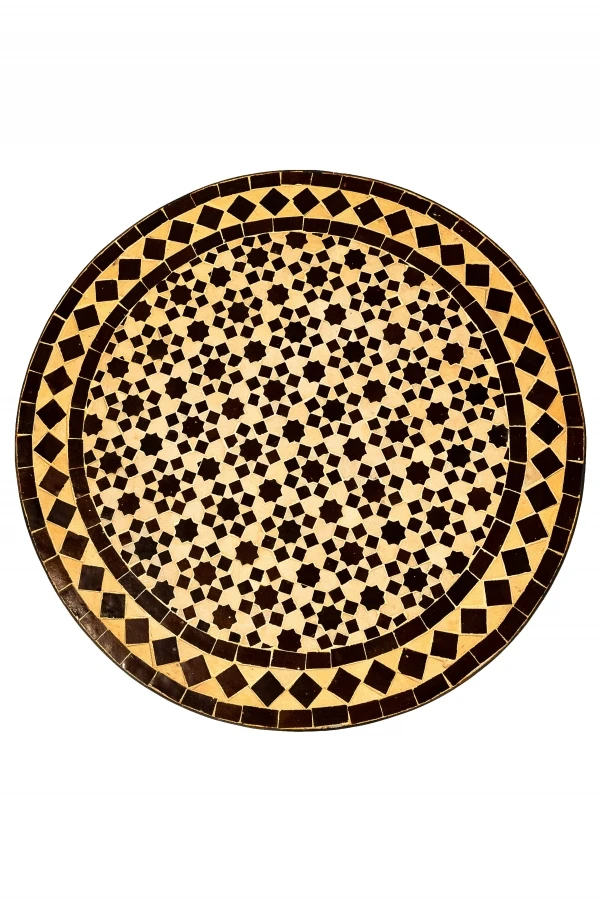 Moroccan Mosaic Table, Albaicin Beige-Brown, Ø60...