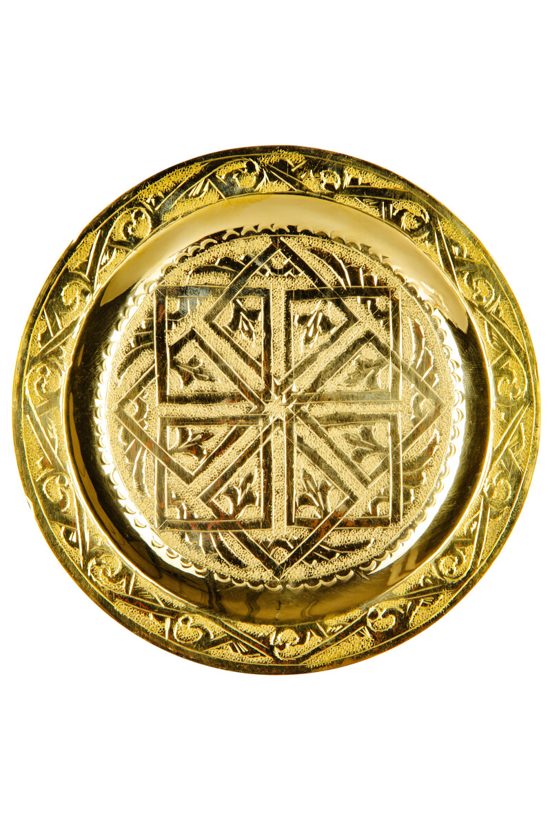 Mehdia Gold-Colored Oriental Tray, 16 cm box