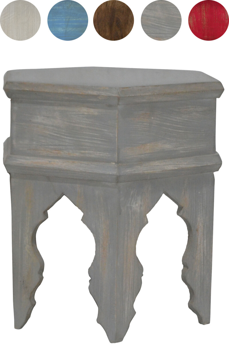Oriental Vintage Side Table/Stool Inam G box