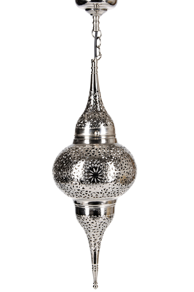 Hayati Silver Pendant Light, 55 cm | Moroccan Brass Lamp