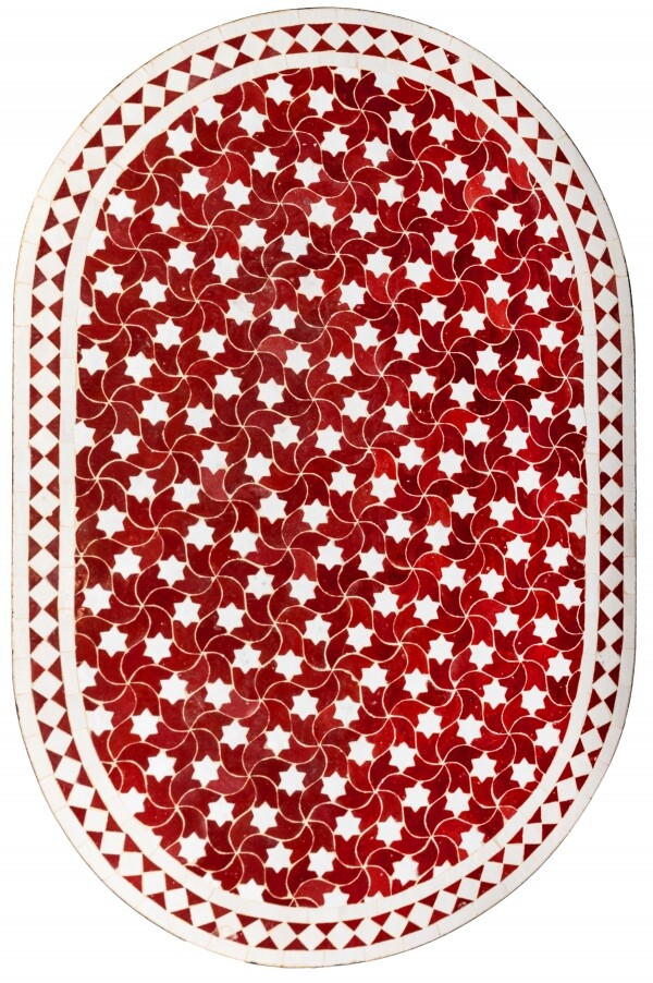Moroccan mosaic tile, Estrella Bordeaux  box