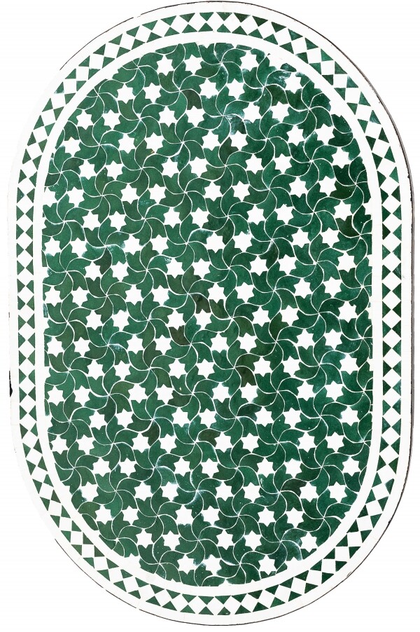 Moroccan mosaic tile, Estrella Green/Whi box